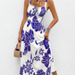 📢📢30% OFF !! ⏰Women's Floral Print Spaghetti Strap Dress🌿👗