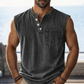 📢📢40% OFF !! ⏰Retro Style Sleeveless T-Shirt with Three Buttons