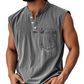 📢📢40% OFF !! ⏰Retro Style Sleeveless T-Shirt with Three Buttons