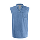 📢📢40% OFF !! ⏰Retro Style Sleeveless T-Shirt with Three Buttons