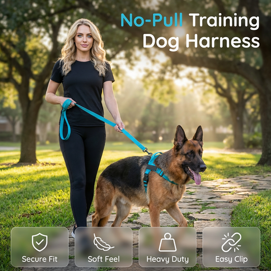 📢📢30% OFF !! ⏰🐶 Easy On-Off Padded Dog Harness – No-Pull, Breathable & Safe ✨