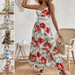 📢📢30% OFF !! ⏰Women’s Floral Print High Slit Spaghetti Strap Flowy Dress