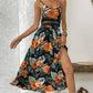 📢📢30% OFF !! ⏰Women’s Floral Print High Slit Spaghetti Strap Flowy Dress