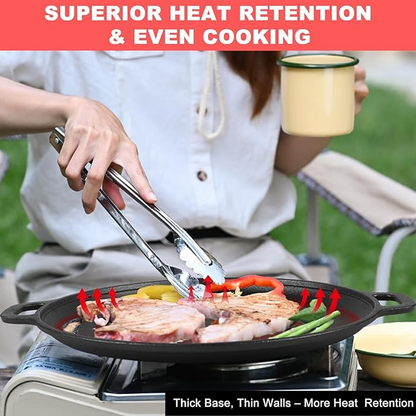 📢📢30% OFF !! ⏰Non-Stick Cast Iron Griddle Pan with Handles