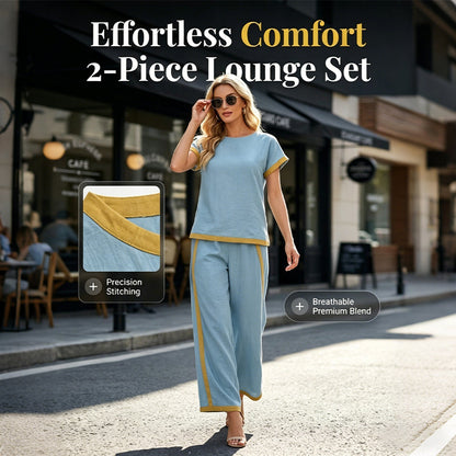 📢📢30% OFF !! ⏰Women's Casual 2-Piece Set with Contrast Trim