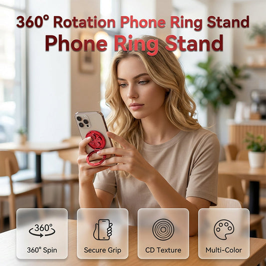 📢📢40% OFF !! ⏰Spinning Clover Phone Ring Holder & Kickstand