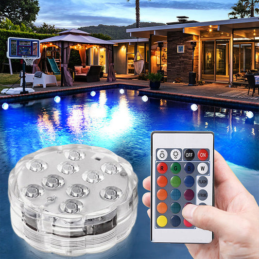 📢📢40% OFF !! ⏰Submersible Waterproof Remote Control LED Lights for Pool