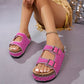 📢📢30% OFF !! ⏰Double Buckle Strap Cork Slide Sandals