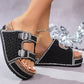 📢📢30% OFF !! ⏰Double Buckle Strap Cork Slide Sandals