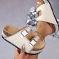 📢📢30% OFF !! ⏰Double Buckle Strap Cork Slide Sandals