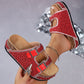 📢📢30% OFF !! ⏰Double Buckle Strap Cork Slide Sandals