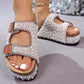 📢📢30% OFF !! ⏰Double Buckle Strap Cork Slide Sandals