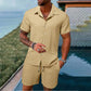 📢📢40% OFF !! ⏰Men's Loose Short Sleeve Shirt & Shorts 2-Piece Set