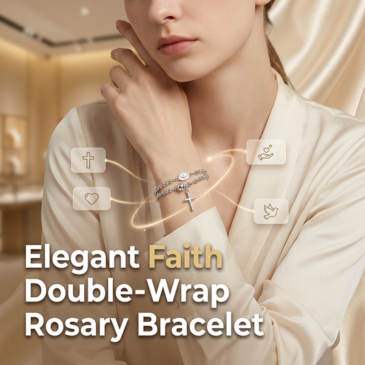 📢📢40% OFF !! ⏰Double-Wrap Rosary Beaded Bracelet
