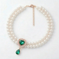 📢📢30% OFF !! ⏰Pet Pearl Necklace with Heart Gem Pendant