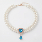 📢📢30% OFF !! ⏰Pet Pearl Necklace with Heart Gem Pendant