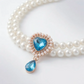 📢📢30% OFF !! ⏰Pet Pearl Necklace with Heart Gem Pendant