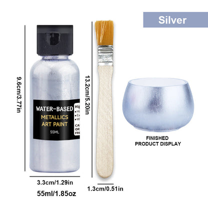 🎨✨ Vibrant Metallic Art Paint | Fast Drying & Rust Prevention, Shiny Metallic Finish for Craft & DIY Projects