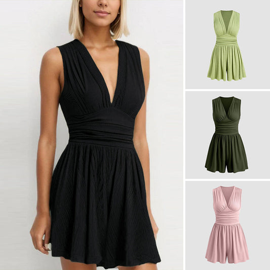 📢📢30% OFF !! ⏰Women’s Deep V-Neck Sleeveless Romper