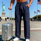 📢📢30% OFF !! ⏰Men's Elastic Waist Drawstring Straight Leg Pants