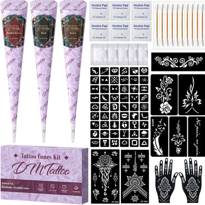 📢📢40% OFF !! ⏰Complete 3-Color Henna Tattoo Kit