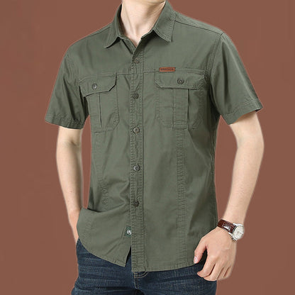 📢📢40% OFF !! ⏰Men's Casual Cotton Short-sleeved Shirt👔Comfortable & Breathable!