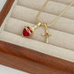 📢📢40% OFF !! ⏰Sacred Heart & Rose Cross Pendant Necklace