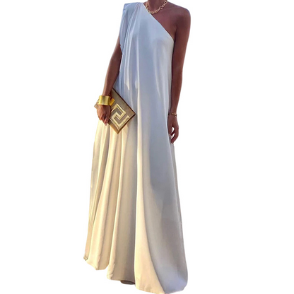 Women's Elegant Asymmetrical One-Shoulder Maxi Dress