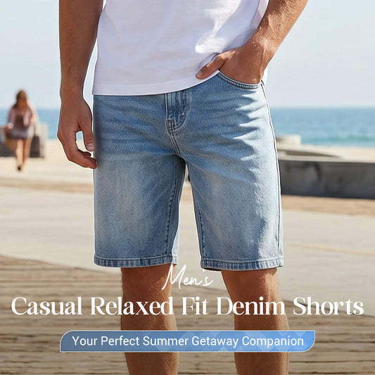 📢📢30% OFF !! ⏰Men's Casual Relaxed Fit Denim Shorts