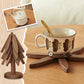 📢📢50% OFF !! ⏰Natural Wood Tree-Shaped Folding Coaster & Decoration Set