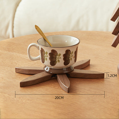 📢📢50% OFF !! ⏰Natural Wood Tree-Shaped Folding Coaster & Decoration Set