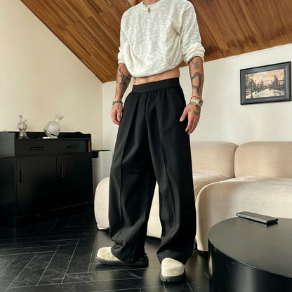 📢📢30% OFF !! ⏰Men's Pleated Wide-Leg Trousers with Elastic Waist
