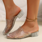 Square Toe Breathable Hollow-Out Slides