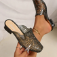 Square Toe Breathable Hollow-Out Slides