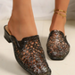 Square Toe Breathable Hollow-Out Slides