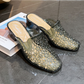 Square Toe Breathable Hollow-Out Slides