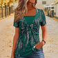📢📢50% OFF !! ⏰Women's Retro Square-Neck Leopard Print Mock 2-Piece Short Sleeve Top