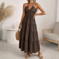 📢📢40% OFF !! ⏰Women's Halter Neck Backless Tiered Maxi Dress