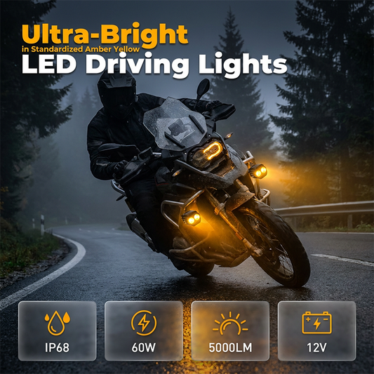 📢📢50% OFF !! ⏰Dual-Color LED Motorcycle Spotlight