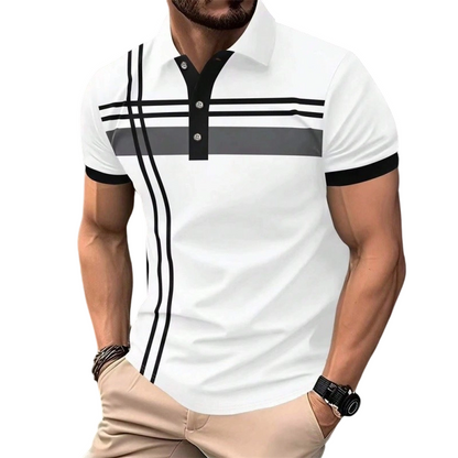 📢📢30% OFF !! ⏰Men's Striped Short Sleeve Collared Top