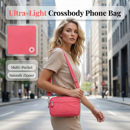 📢📢40% OFF !! ⏰Lightweight Nylon Crossbody Phone Bag – Compact, zippered & perfect for travel, concerts or daily errands – hands-free convenience 🚶‍♀️