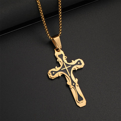 📢📢40% OFF !! ⏰Ornate Vintage-Style Cross Pendant Necklace