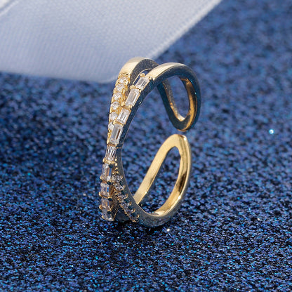 📢📢40% OFF !! ⏰Adjustable Double Layer Criss-Cross Ring