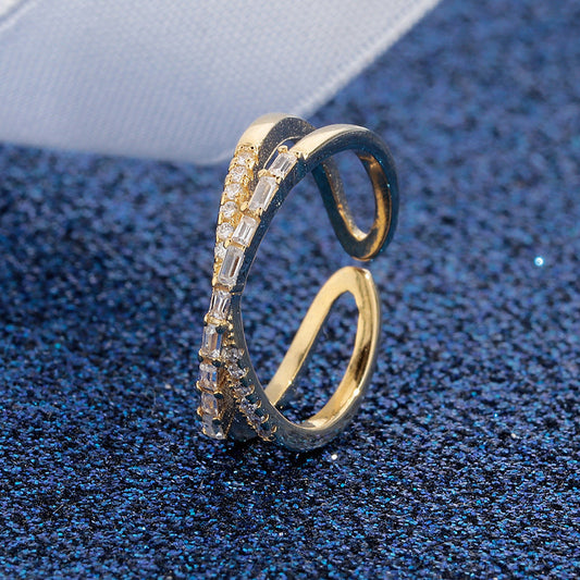 📢📢40% OFF !! ⏰Adjustable Double Layer Criss-Cross Ring