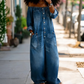📢📢30% OFF !! ⏰Off-Shoulder Wide-Leg Denim Jumpsuit