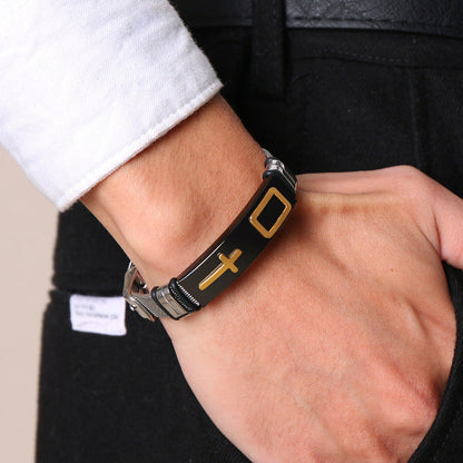 📢📢40% OFF !! ⏰Men's Stainless Steel Cross Bracelet