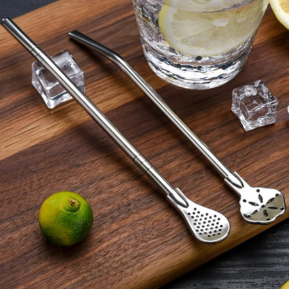 🥤 LIMITED TIME 50% OFF! 🥄 304 Stainless Steel 2-in-1 Straw Spoon – Drink Straw & Stirring Spoon Combo, Detachable Design & Eco-Friendly Reusable ✨