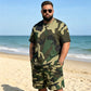 📢📢30% OFF !! ⏰ Men's Camo Print T-Shirt & Shorts Set – Coordinated, Relaxed, Breathable 🌿