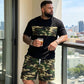 📢📢30% OFF !! ⏰ Men's Camo Print T-Shirt & Shorts Set – Coordinated, Relaxed, Breathable 🌿