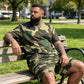 📢📢30% OFF !! ⏰ Men's Camo Print T-Shirt & Shorts Set – Coordinated, Relaxed, Breathable 🌿
